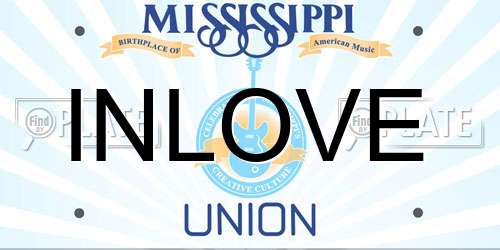 INLOVE Mississippi License Plate