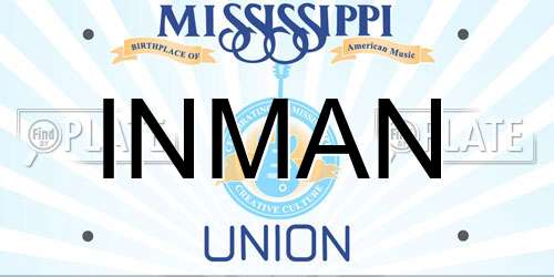 INMAN Mississippi License Plate