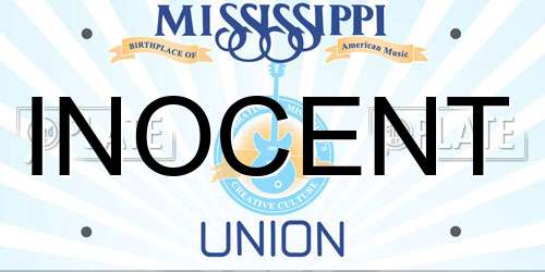 INOCENT Mississippi License Plate