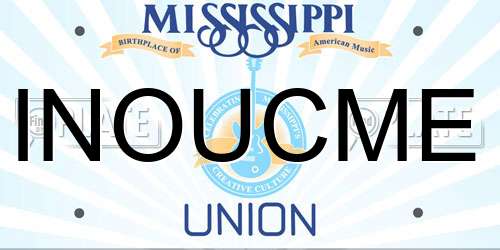 INOUCME Mississippi License Plate