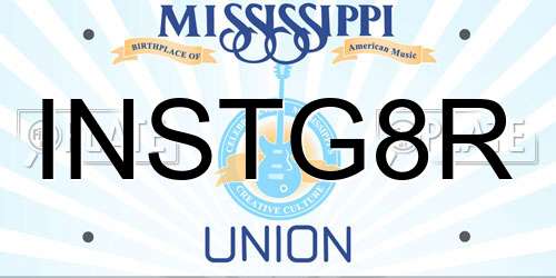 INSTG8R Mississippi License Plate
