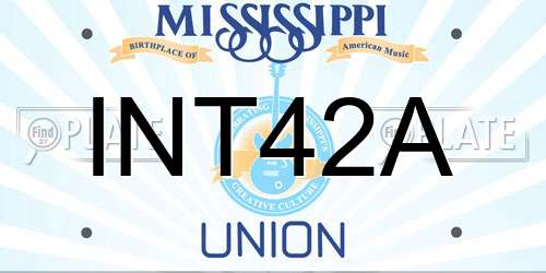 INT42A Mississippi License Plate