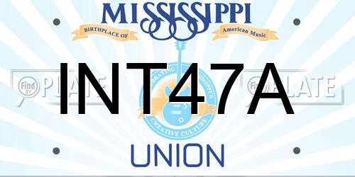 INT47A Mississippi License Plate