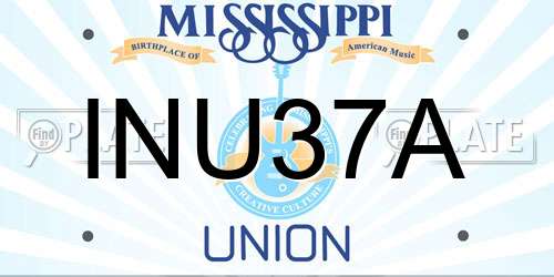 INU37A Mississippi License Plate