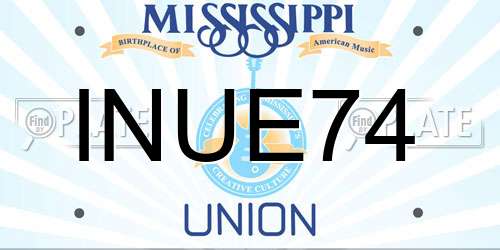 INUE74 Mississippi License Plate