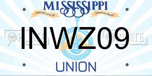 INWZ09 Mississippi License Plate