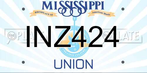 INZ424 Mississippi License Plate