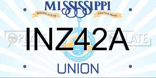 INZ42A Mississippi License Plate