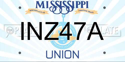 INZ47A Mississippi License Plate