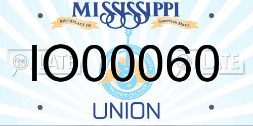 IO00060 Mississippi License Plate