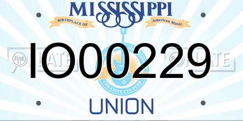 IO00229 Mississippi License Plate