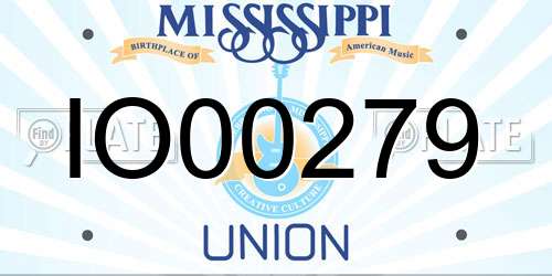 IO00279 Mississippi License Plate