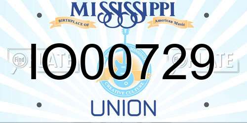 IO00729 Mississippi License Plate