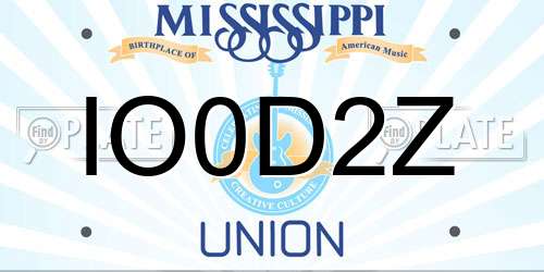 IO0D2Z Mississippi License Plate