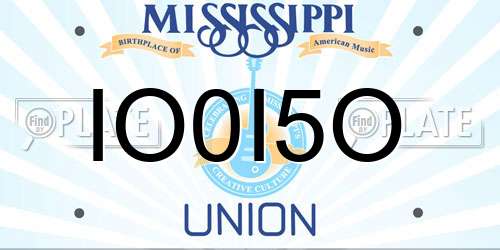 IO0I5O Mississippi License Plate