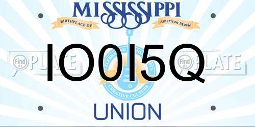 IO0I5Q Mississippi License Plate