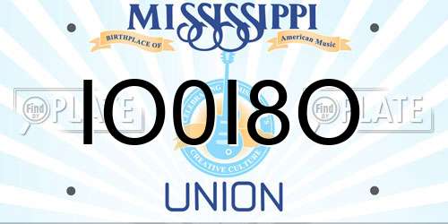 IO0I8O Mississippi License Plate