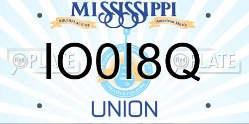 IO0I8Q Mississippi License Plate