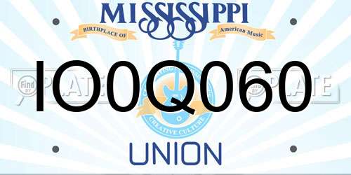 IO0Q060 Mississippi License Plate
