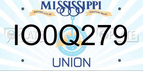 IO0Q279 Mississippi License Plate