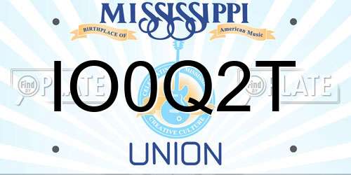 IO0Q2T Mississippi License Plate