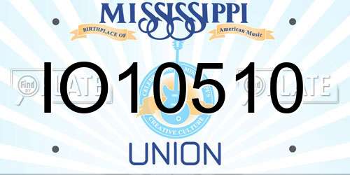 IO10510 Mississippi License Plate