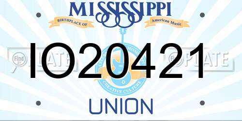 IO20421 Mississippi License Plate