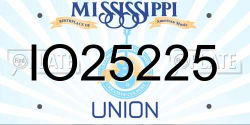 IO25225 Mississippi License Plate