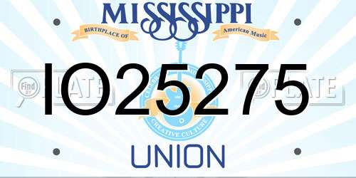 IO25275 Mississippi License Plate