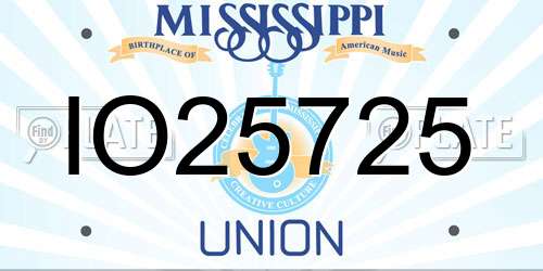 IO25725 Mississippi License Plate