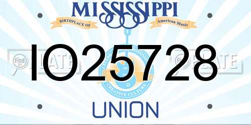 IO25728 Mississippi License Plate