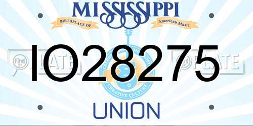 IO28275 Mississippi License Plate