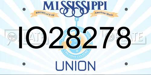 IO28278 Mississippi License Plate