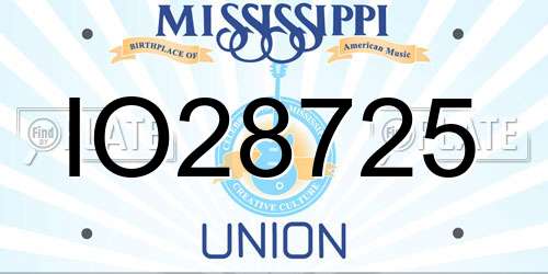 IO28725 Mississippi License Plate
