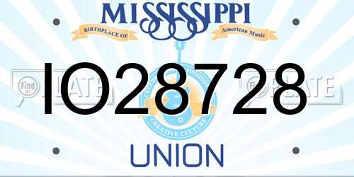 IO28728 Mississippi License Plate