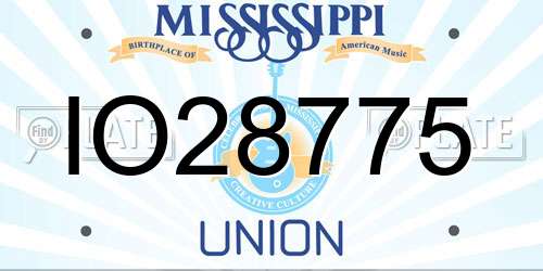 IO28775 Mississippi License Plate