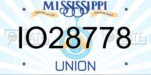IO28778 Mississippi License Plate