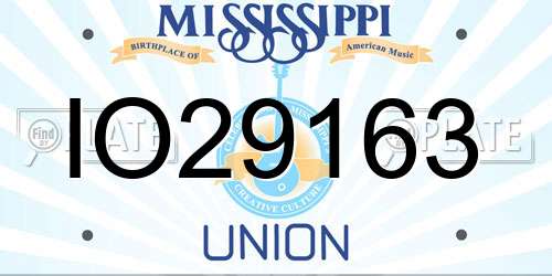 IO29163 Mississippi License Plate