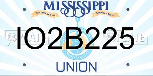 IO2B225 Mississippi License Plate