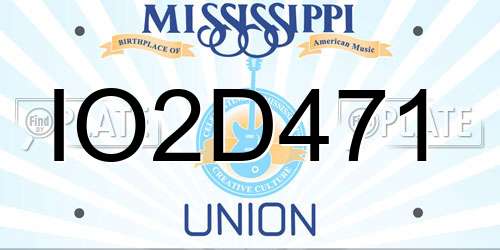 IO2D471 Mississippi License Plate
