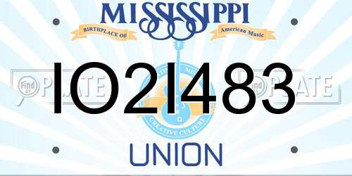 IO2I483 Mississippi License Plate