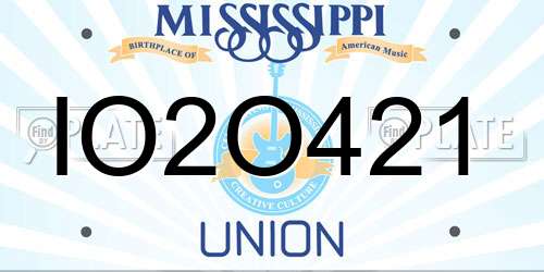 IO2O421 Mississippi License Plate