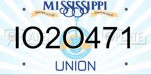 IO2O471 Mississippi License Plate