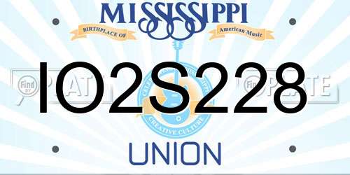 IO2S228 Mississippi License Plate