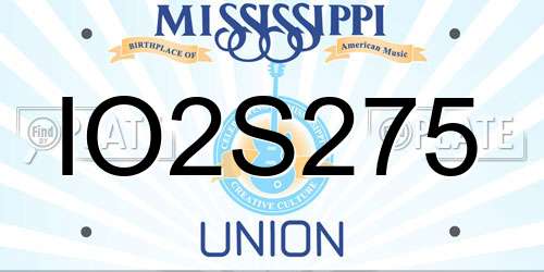 IO2S275 Mississippi License Plate