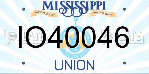 IO40046 Mississippi License Plate