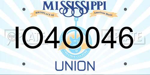 IO4O046 Mississippi License Plate