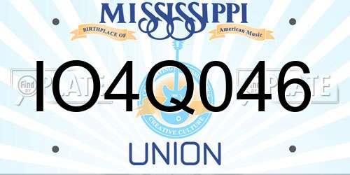 IO4Q046 Mississippi License Plate