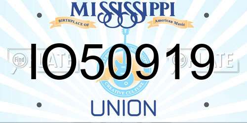 IO50919 Mississippi License Plate