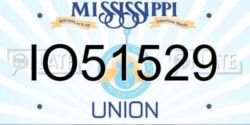 IO51529 Mississippi License Plate